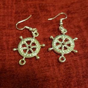 Rhinestone anchor earrings